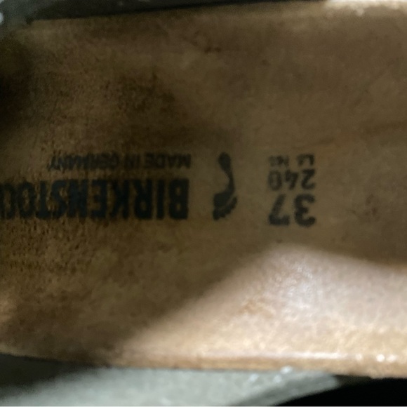 Birkenstock Camo Arizona Leather Sandals Adjustable Straps Cork Footbed Size 37 - Picture 7 of 14